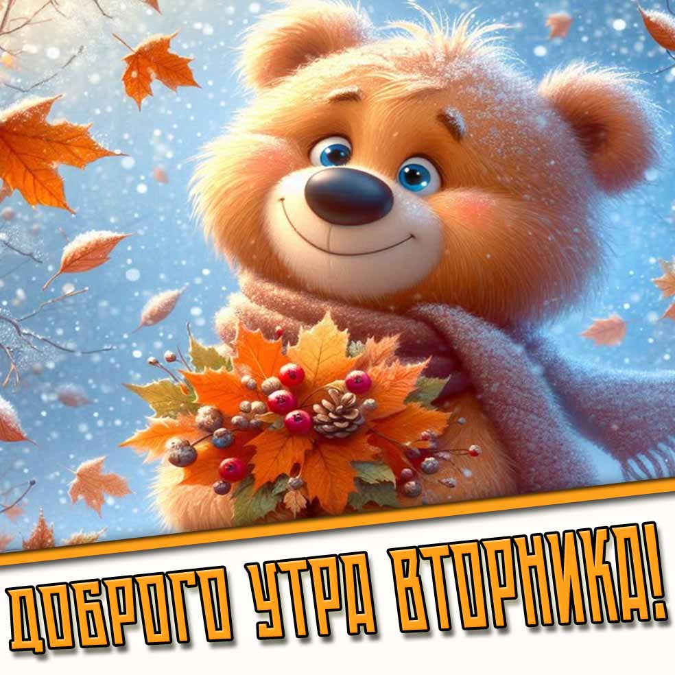 Осенне-зимняя картинка доброго утра вторника