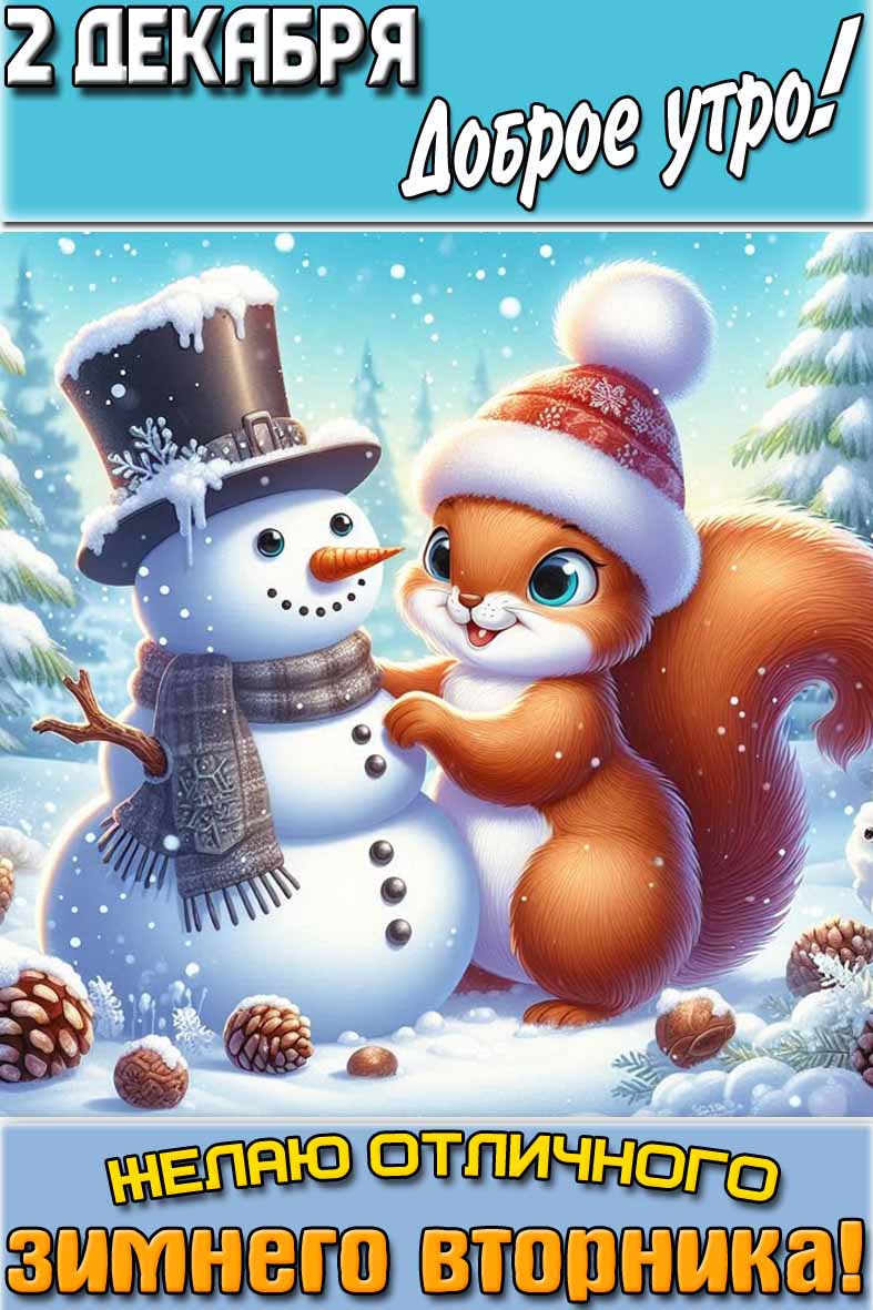 Картинка "2 декабря доброе утро! Желаю отличного зимнего вторника!"