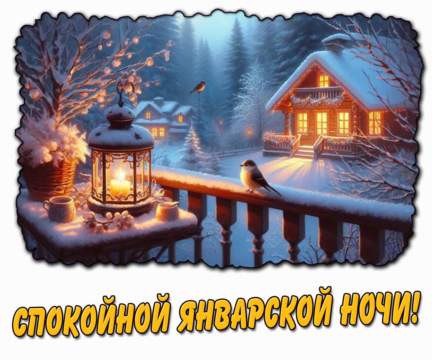Открытка спокойной январской ночи