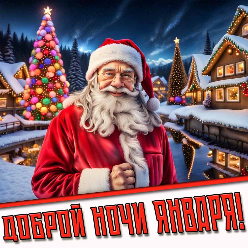 Доброй ночи января! - картинка с Дедом Морозом