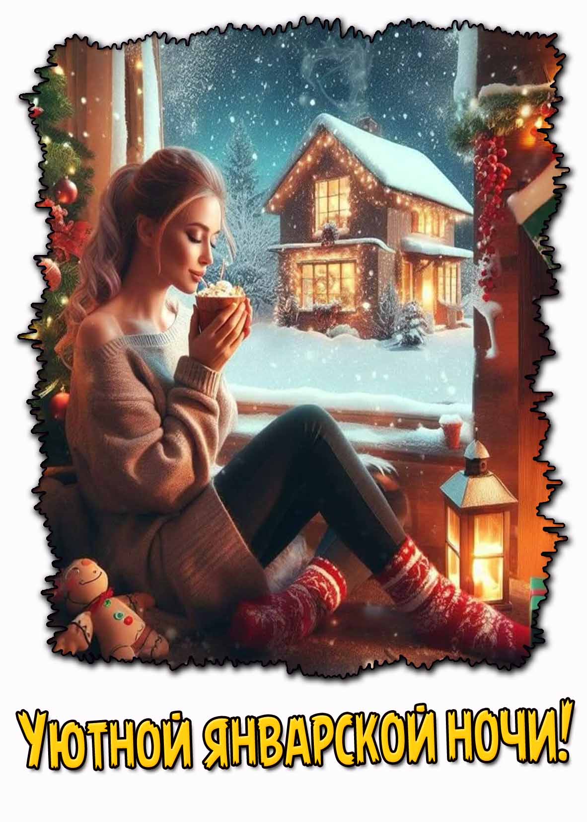 Картинка уютной январской ночи