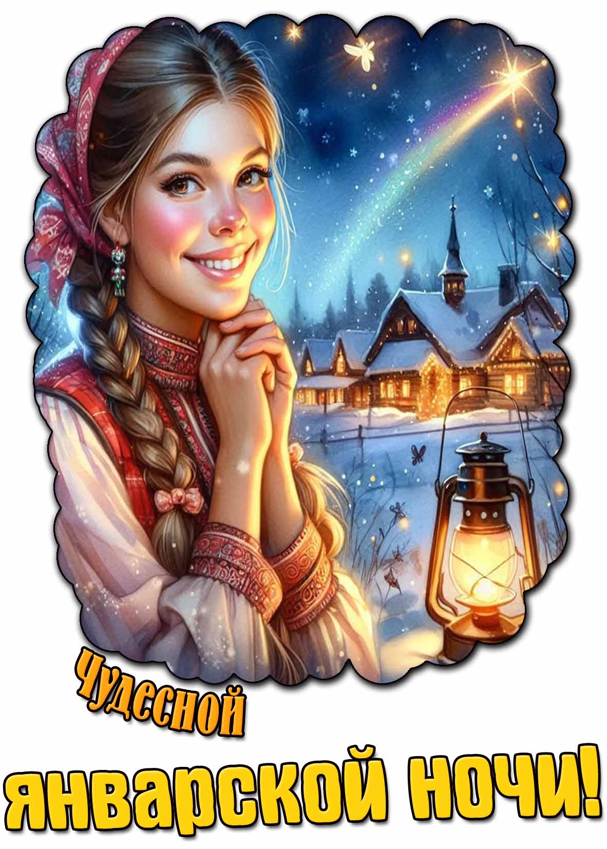 Открытка чудесной январской ночи
