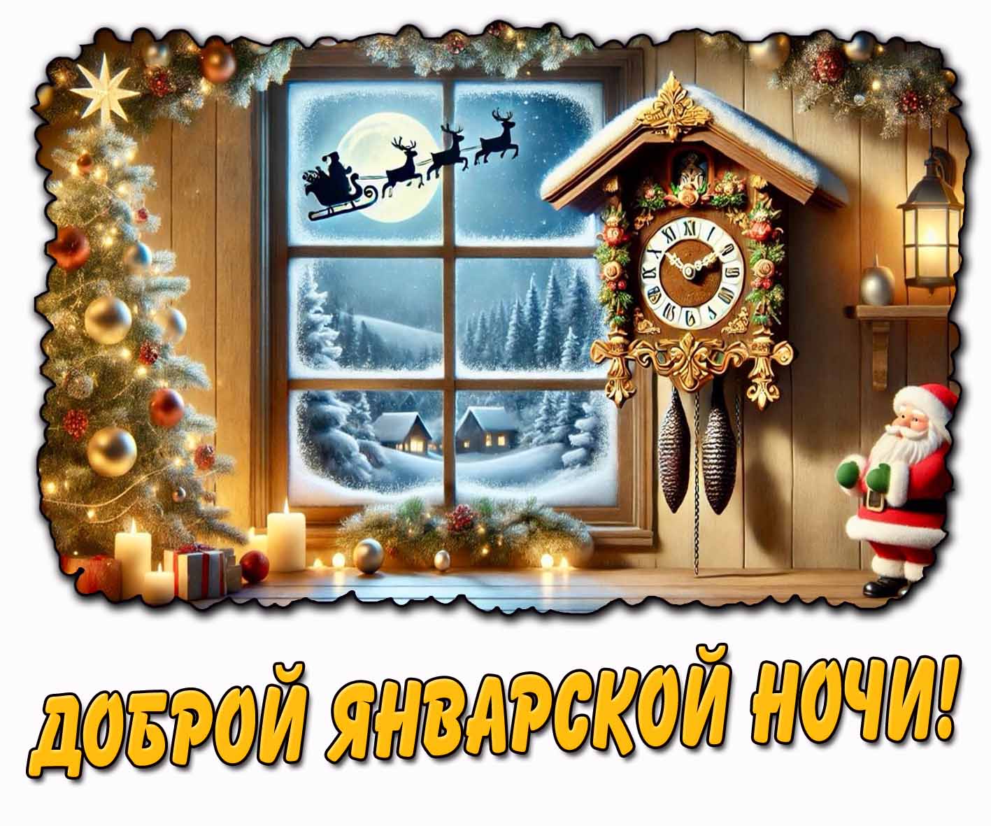 Доброй январской ночи! - картинка с ёлочкой