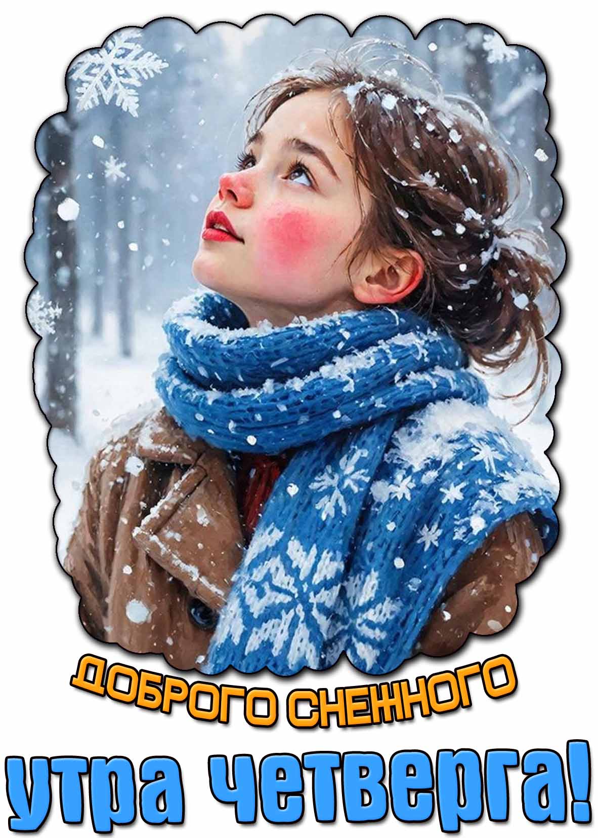 Картинка доброго снежного утра четверга