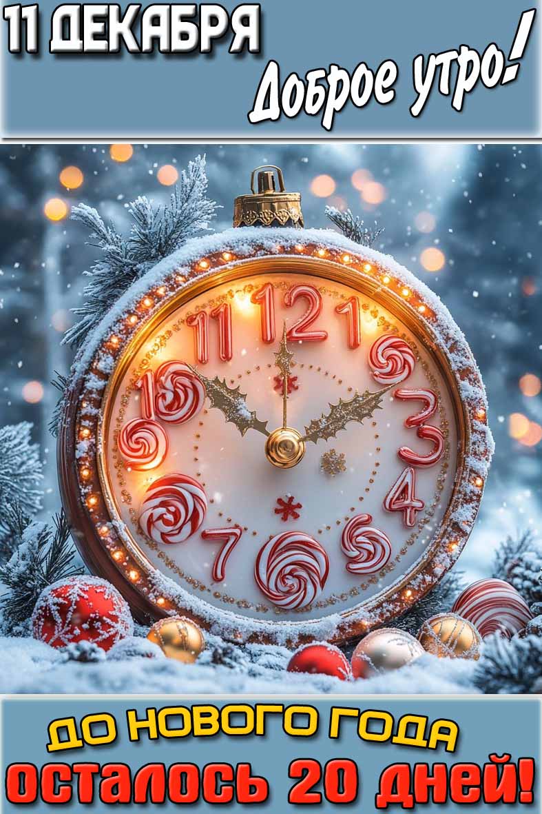 Картинка "11 декабря доброе утро! До нового года осталось 20 дней!"