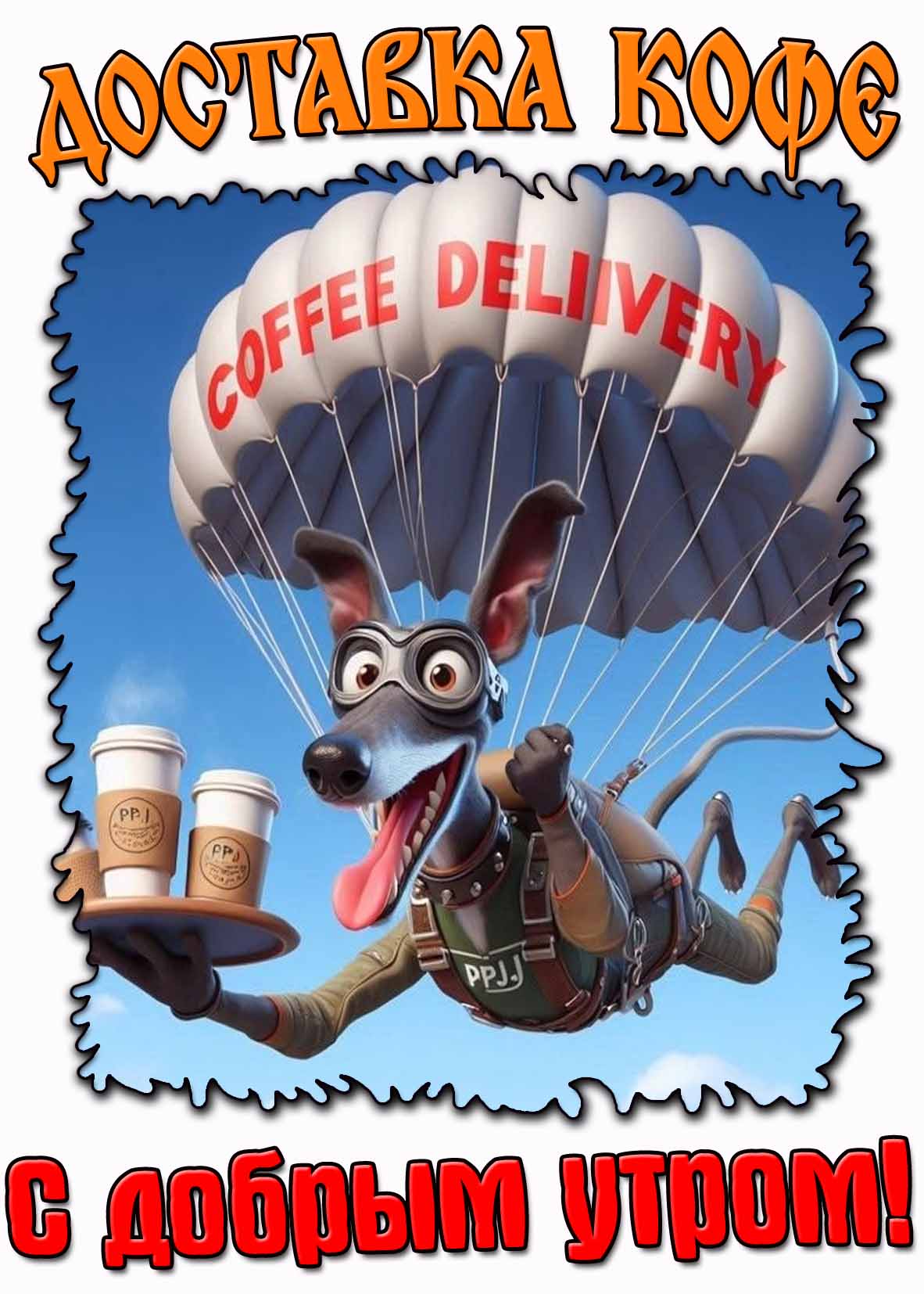 Картинка "Доставка кофе! С добрым утром!"