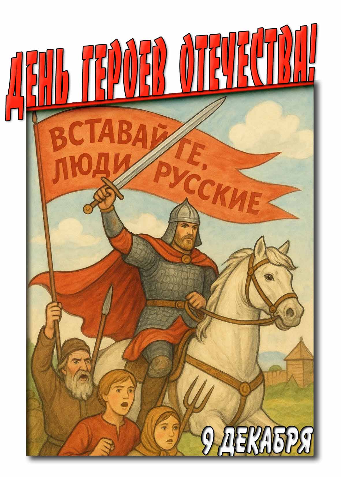 Картинка "День Героев Отечества! Вставайте люди Русские!" - 9 декабря