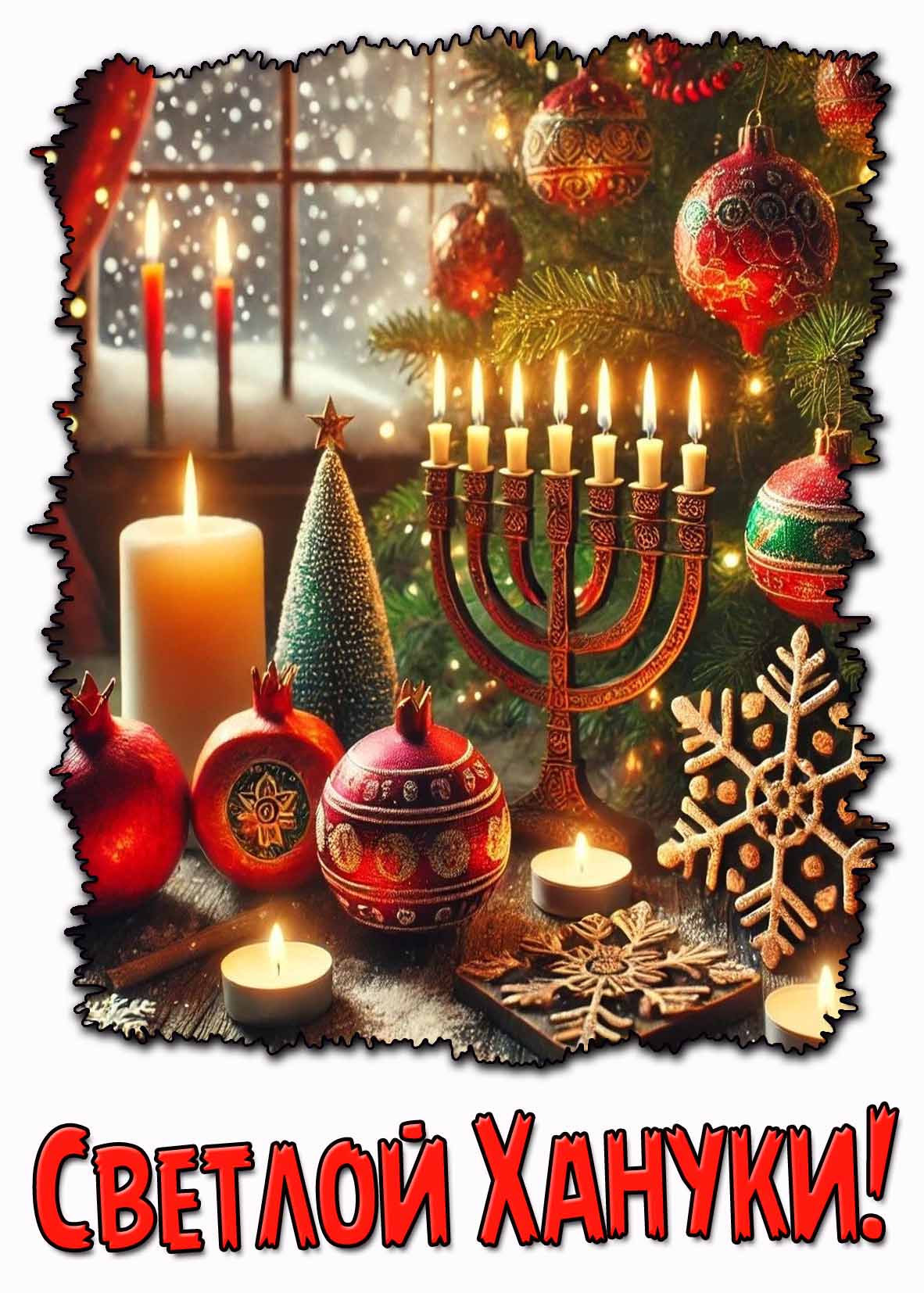 Светлой Хануки! - праздничная картинка