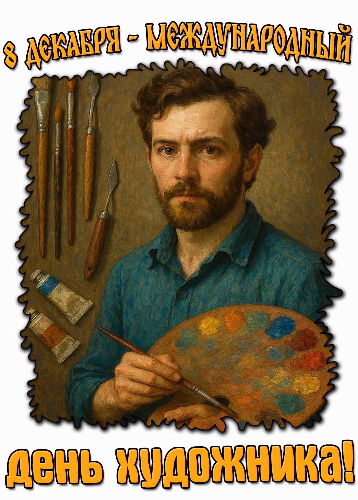 Открытка на Международный день художника - 8 декабря