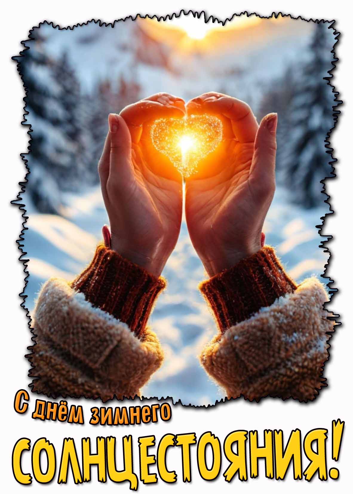 Открытка с днём зимнего солнцестояния