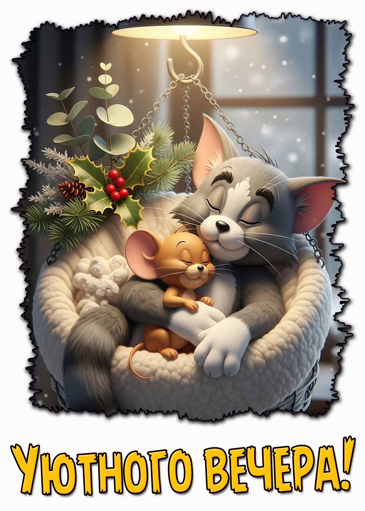 Мультяшная картинка уютного вечера