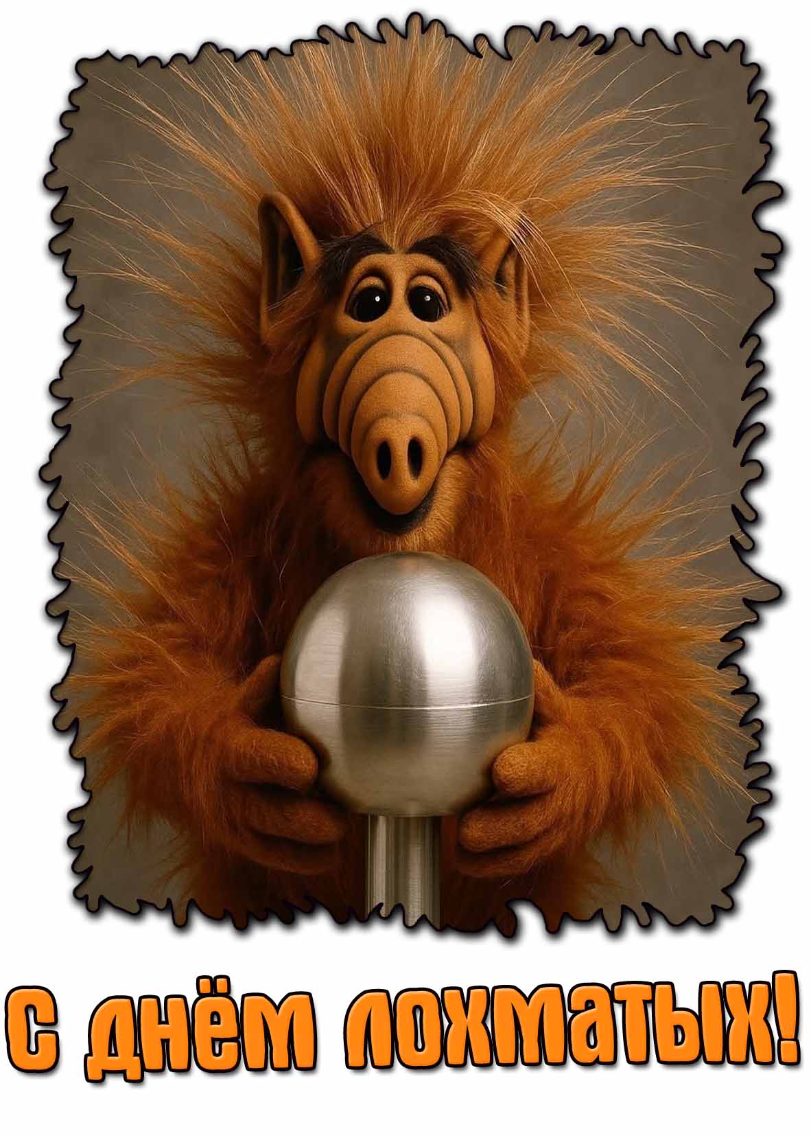 Смешная открытка с днём лохматых