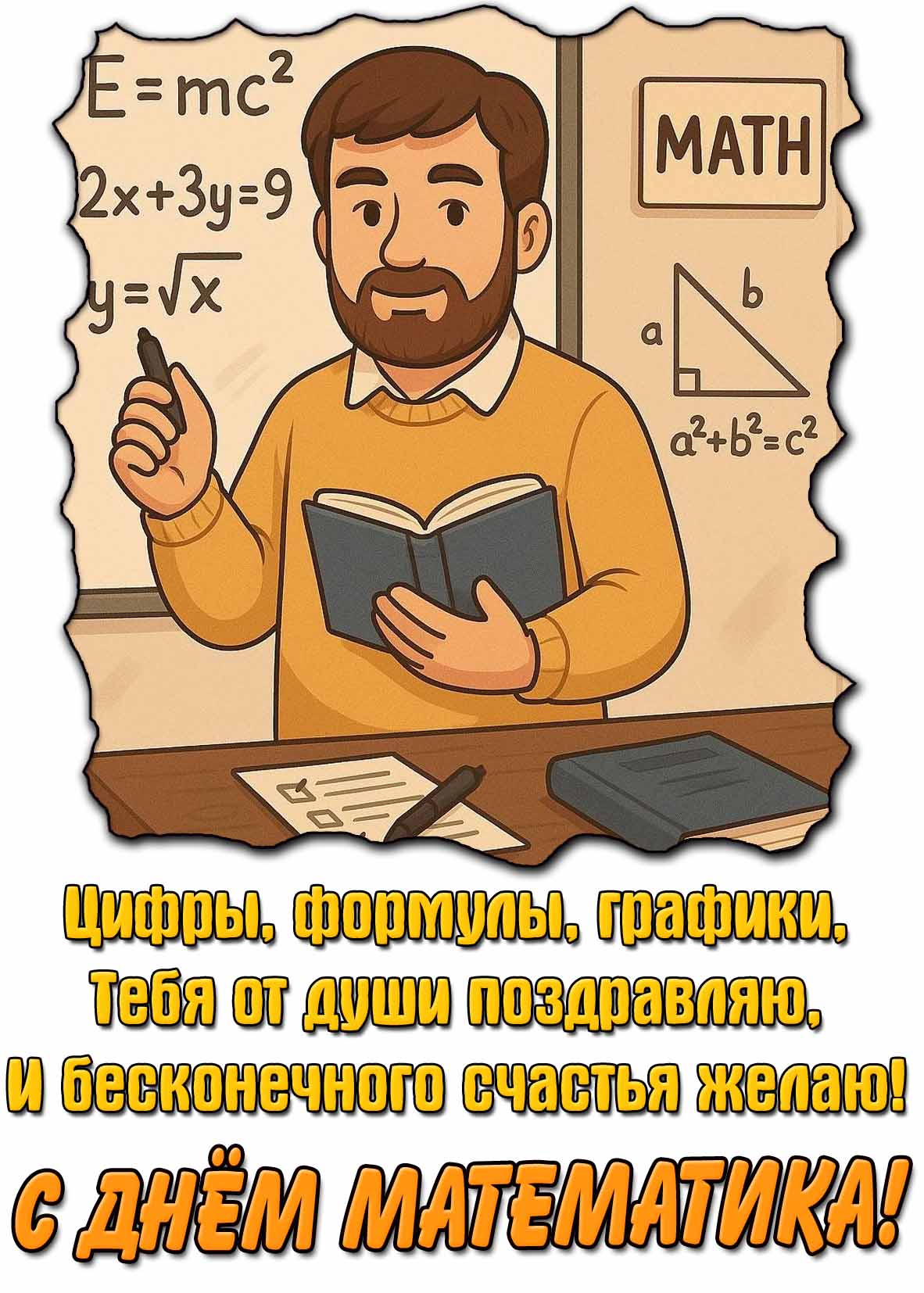 Открытка - поздравление с днём математика