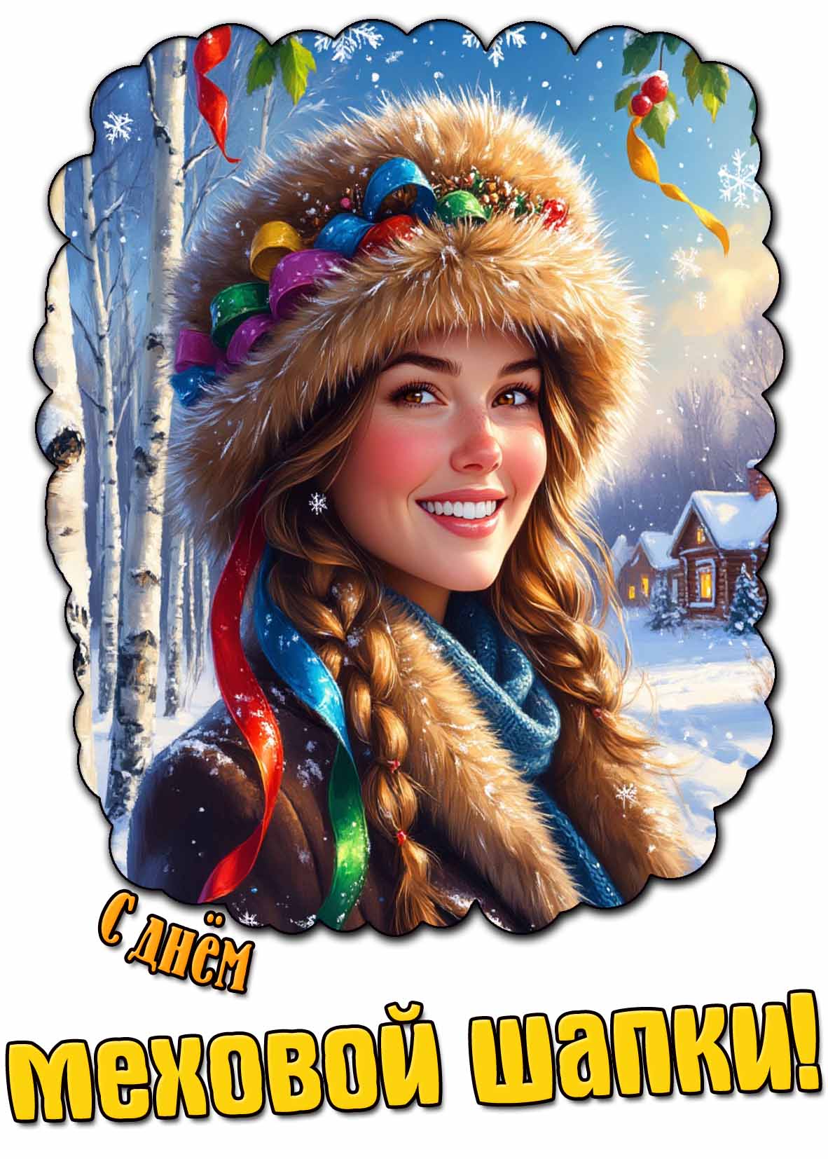Открытка с днём меховой шапки