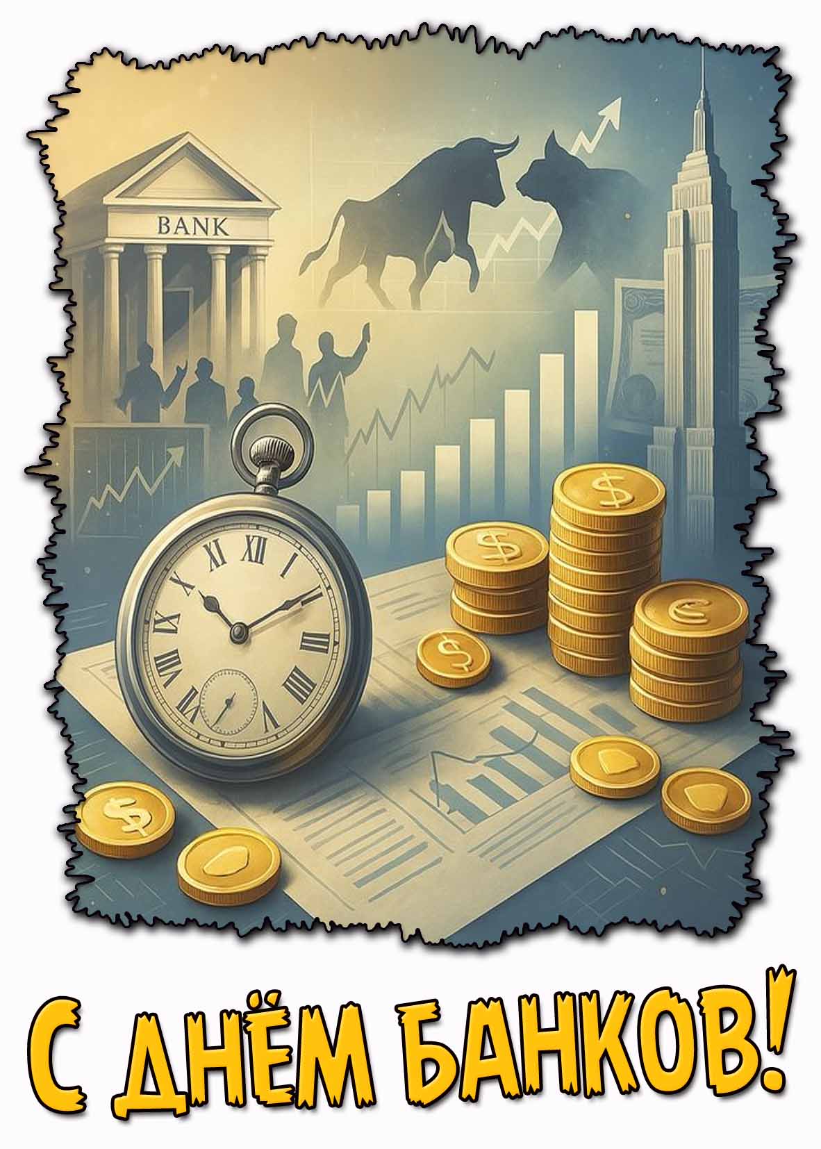 Открытка с днём банков