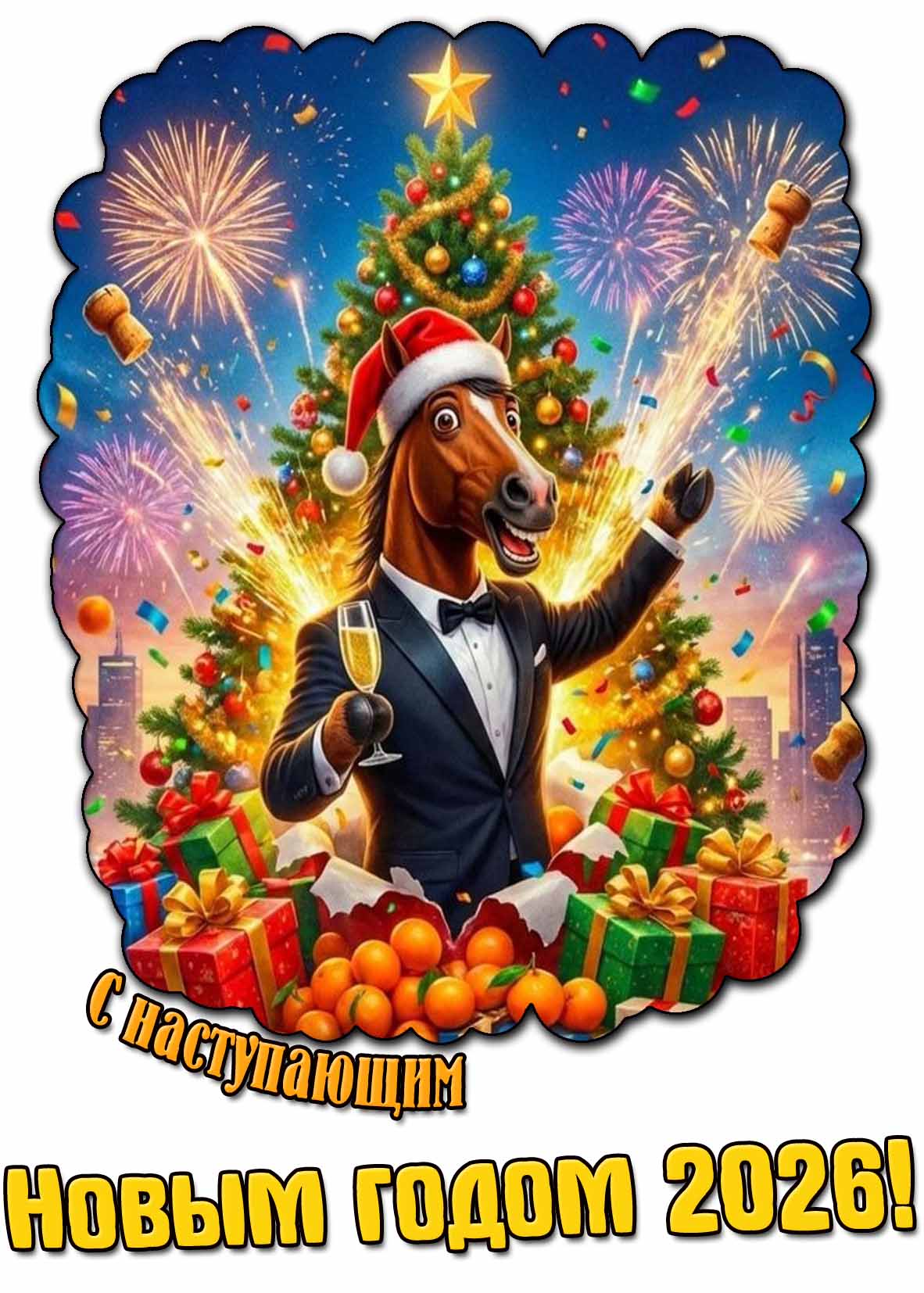 С наступающим новым годом 2026! - красивая картинка