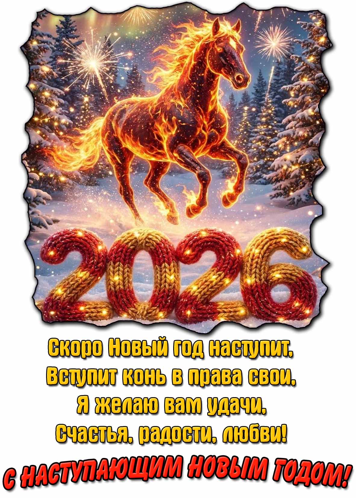 Картинка - поздравление с наступающим новым годом 2026!