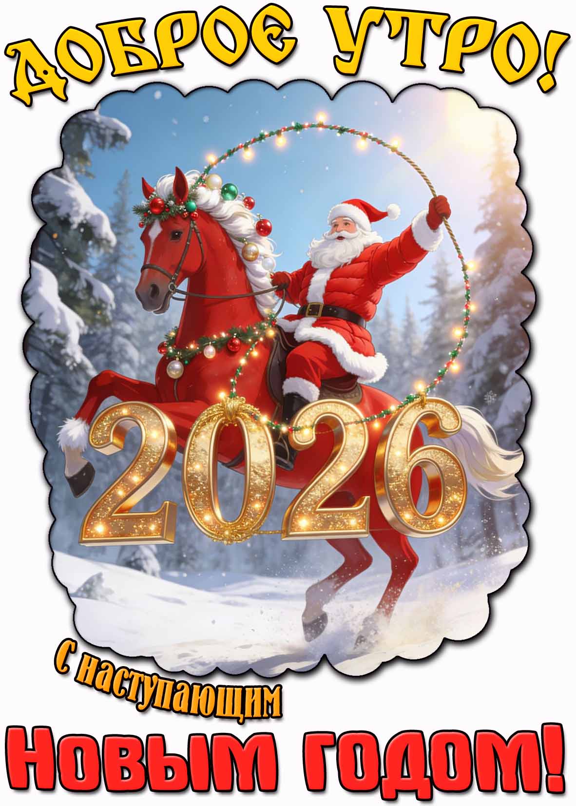 Картинка "Доброе утро! С наступающим новым годом 2026!"