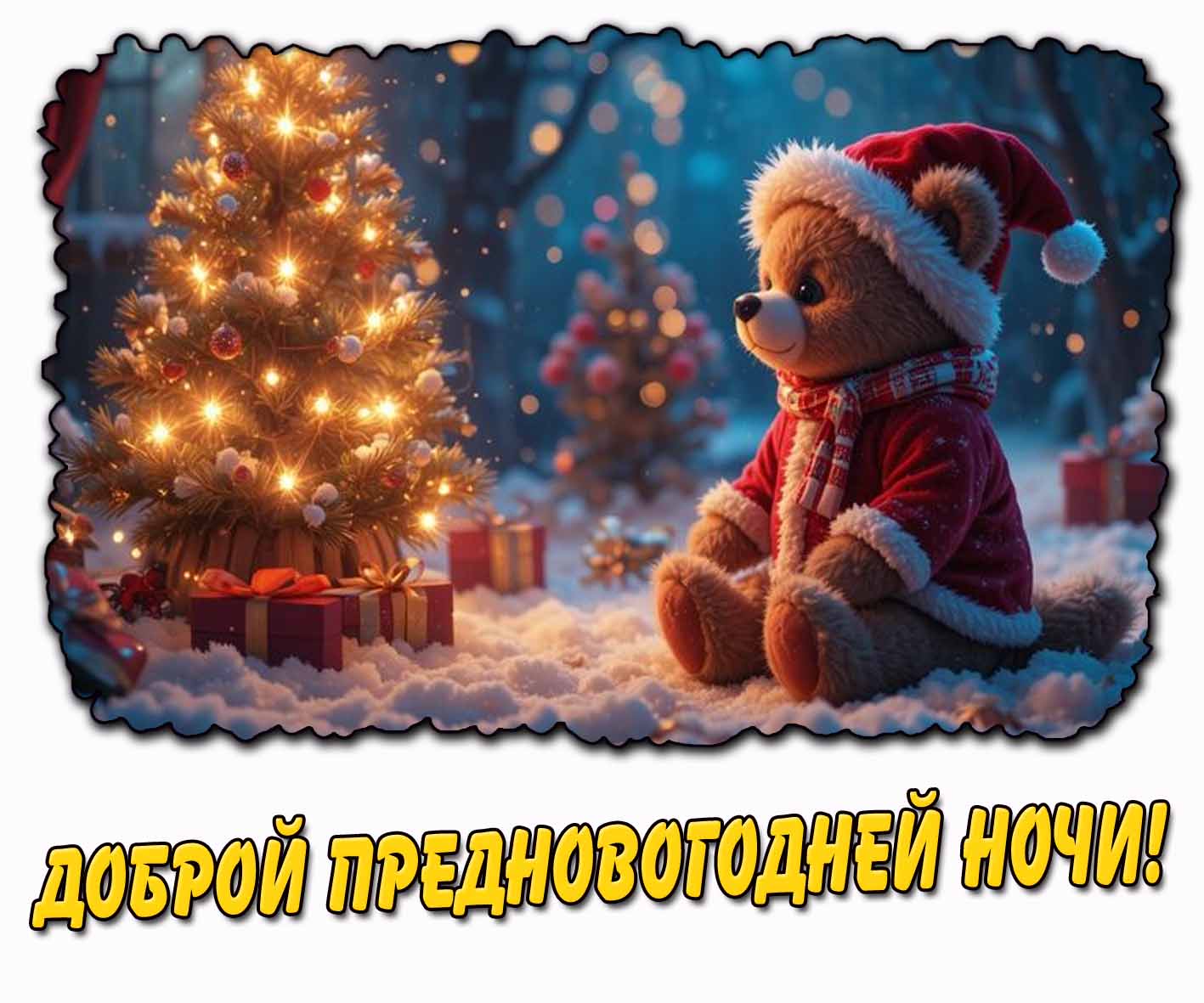Открытка доброй предновогодней ночи