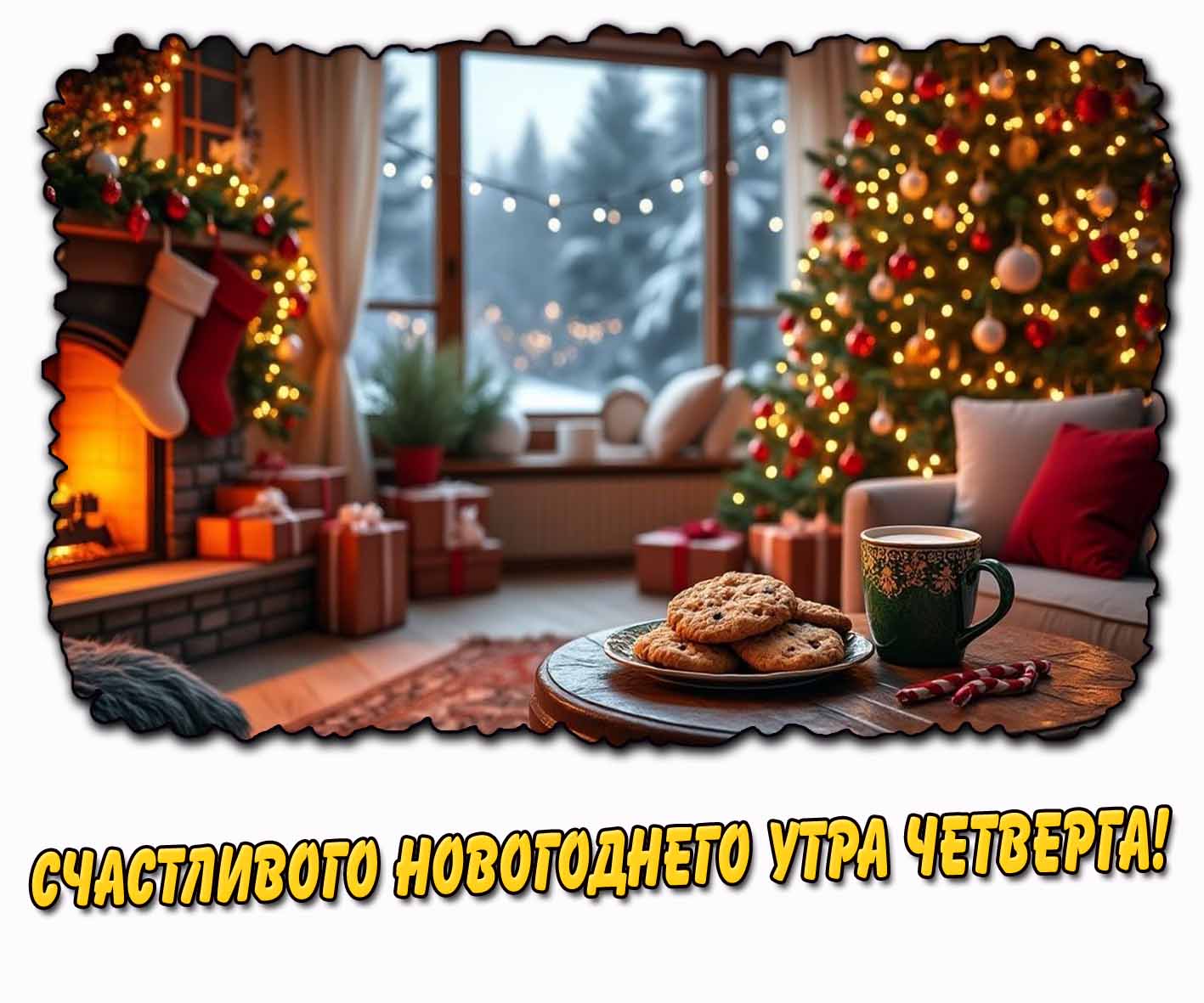 Счастливого новогоднего утра четверга! - картинка с ёлочкой