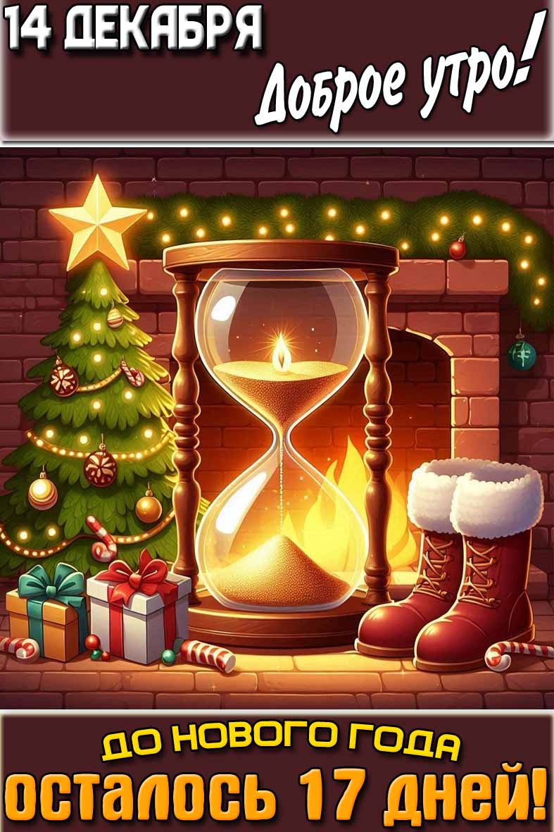 Картинка "14 декабря доброе утро! До Нового года осталось 17 дней!"