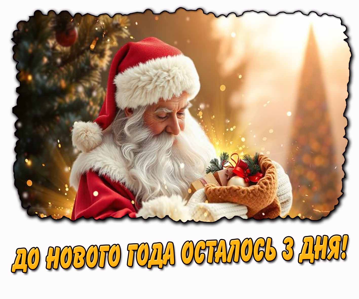 Открытка до нового года осталось 3 дня