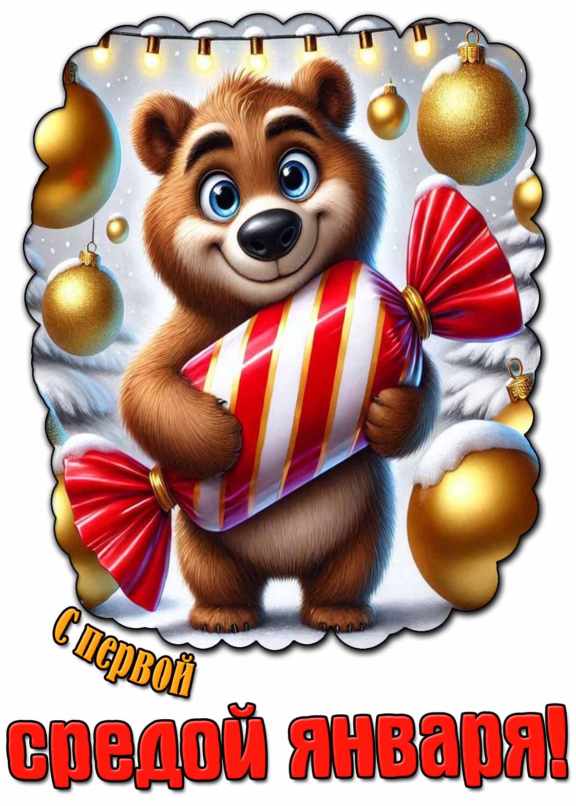Прикольная открытка с первой средой января