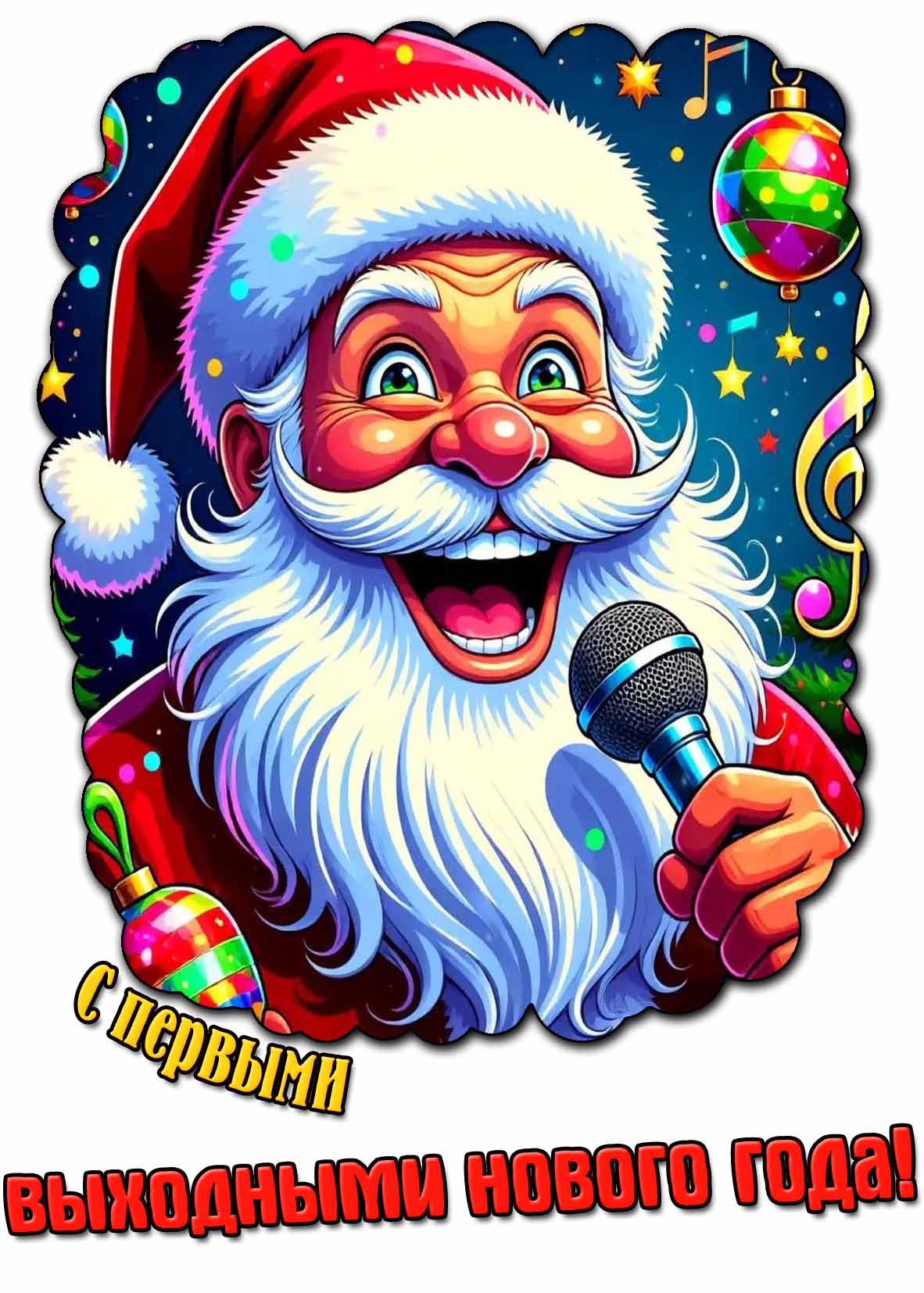 Открытка с первыми выходными нового года