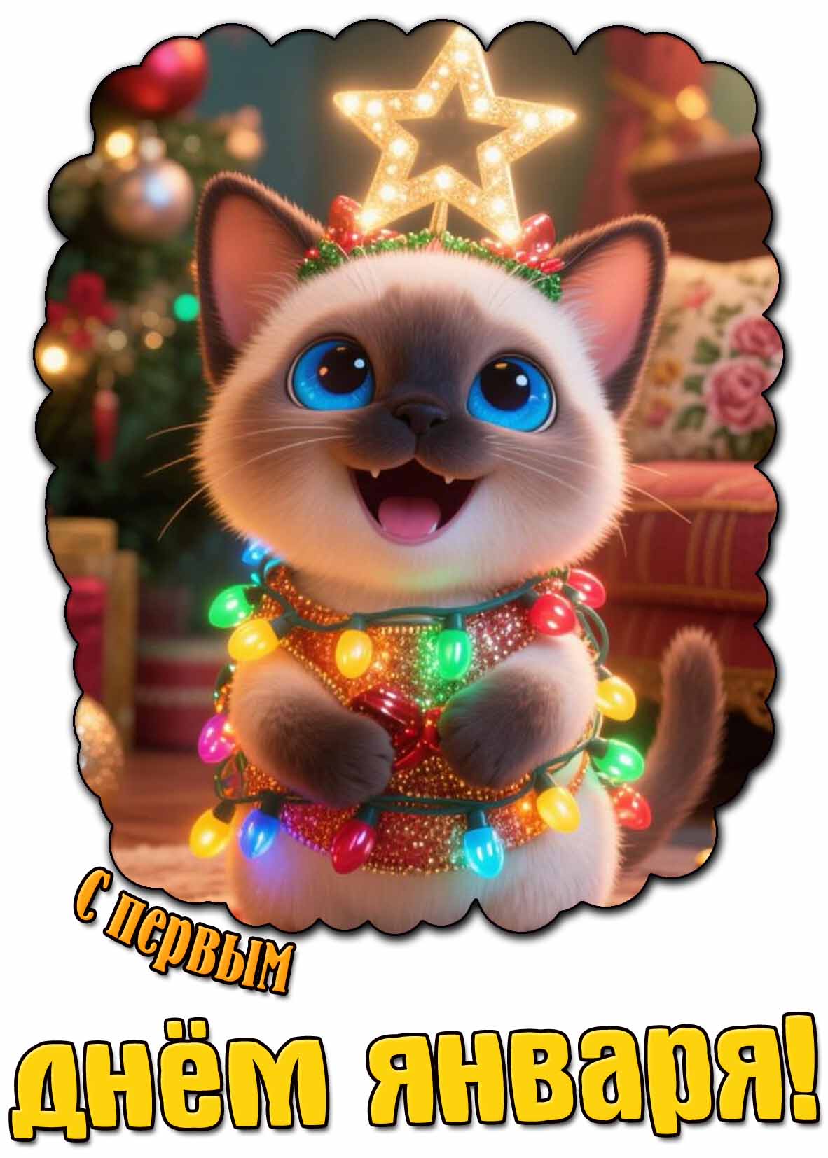 Красивая картинка с первым днём января