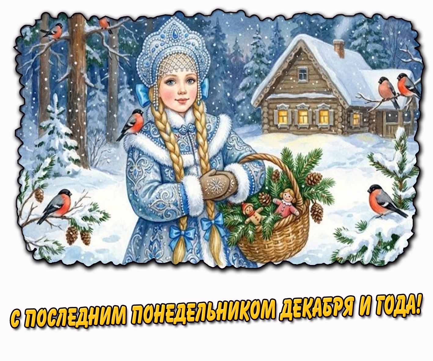 Зимняя картинка с последним понедельником декабря и года