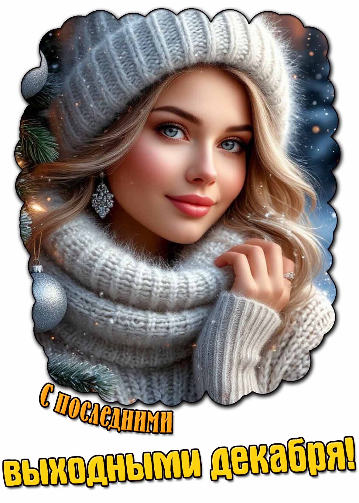 Открытка с последними выходными декабря