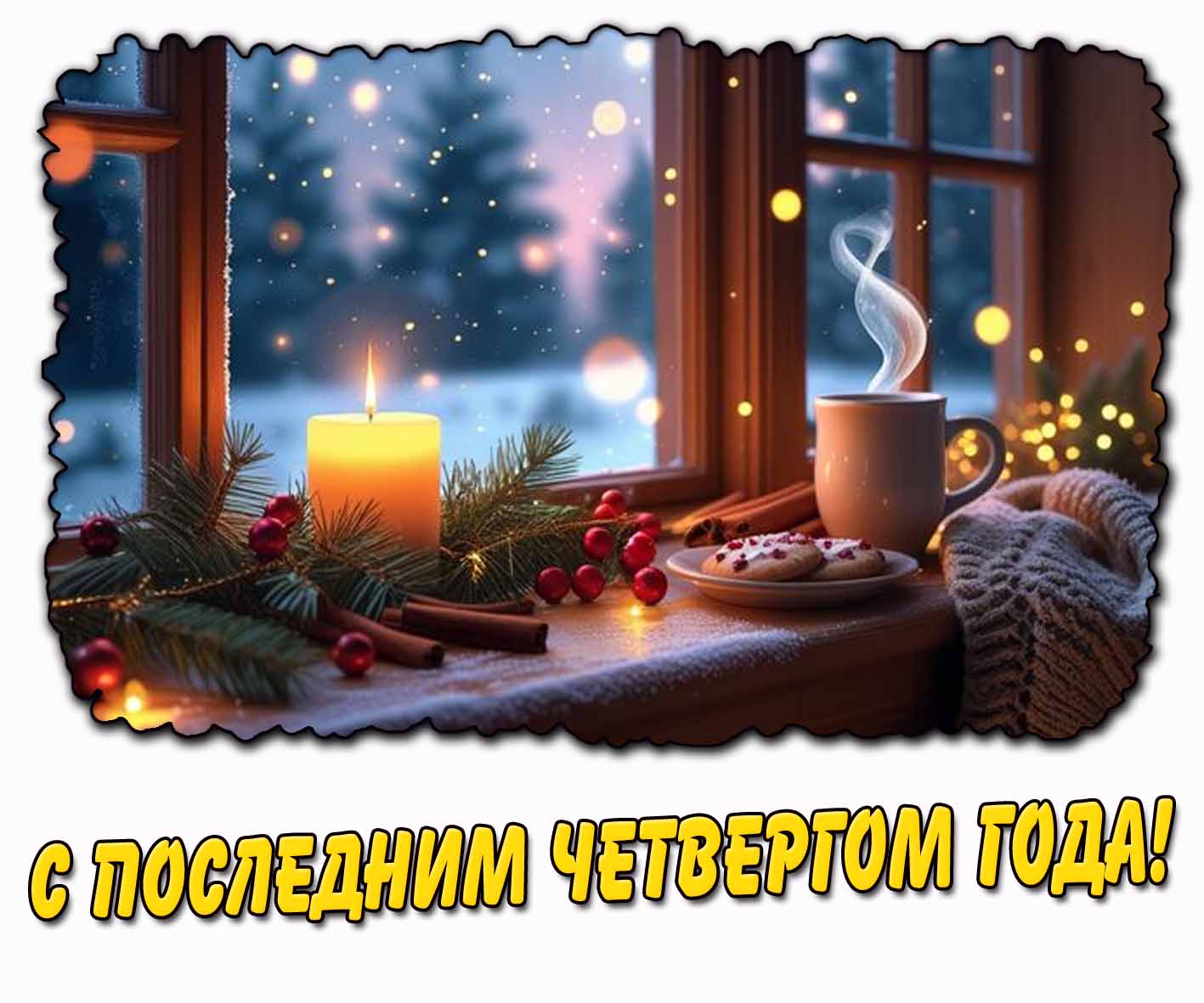 С последним четвергом года! - картинка со свечой