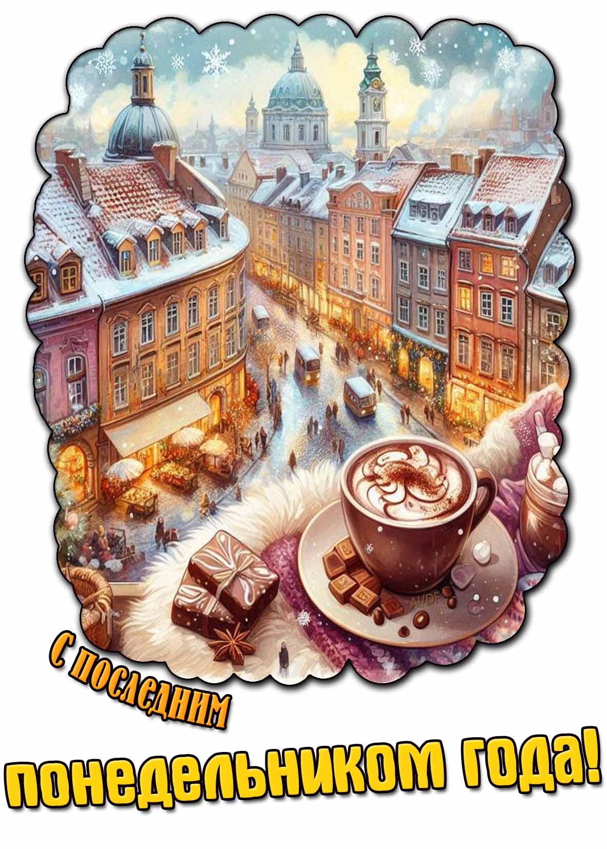 Открытка с последним понедельником года