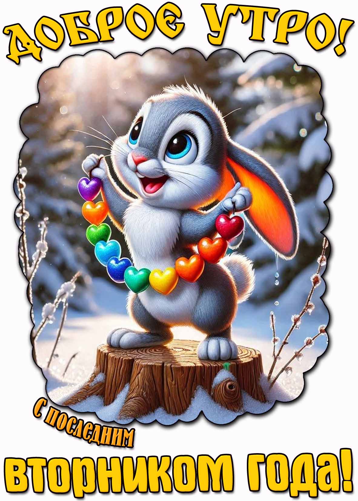 Открытка "Доброе утро! С последним вторником года!"