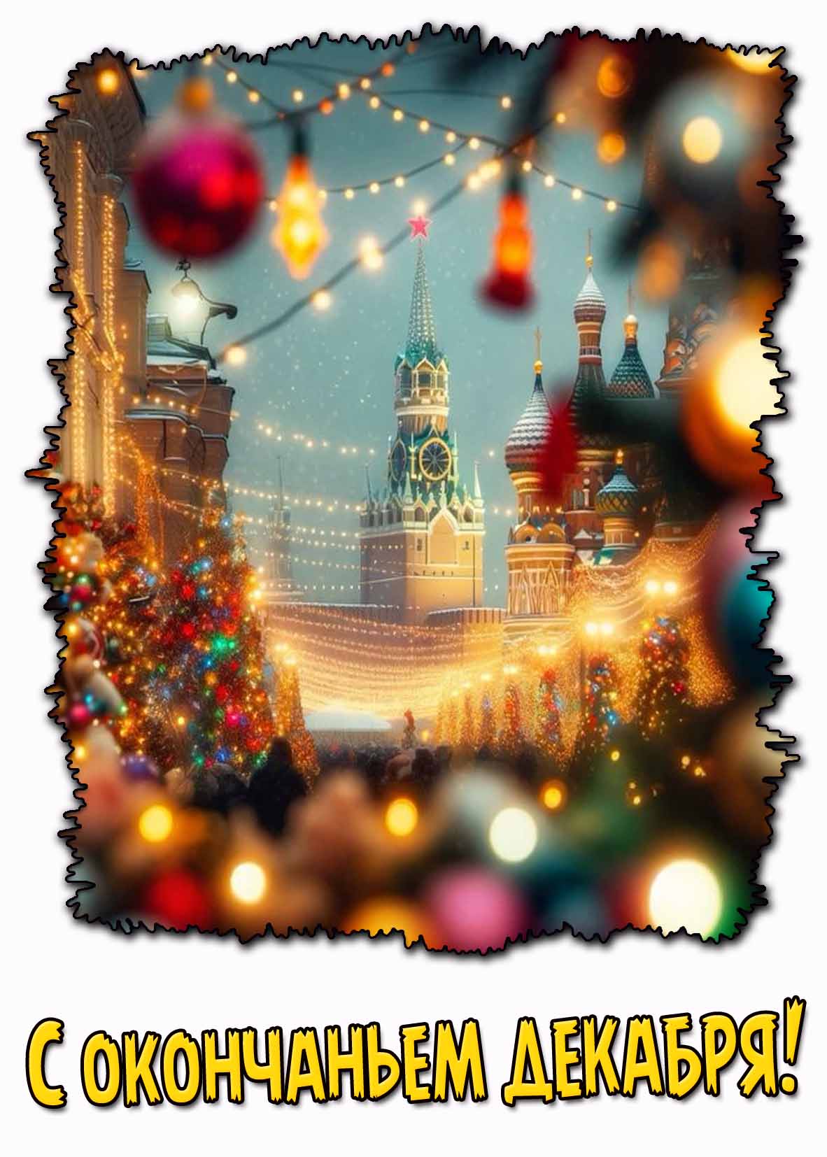 С окончаньем декабря! - открытка