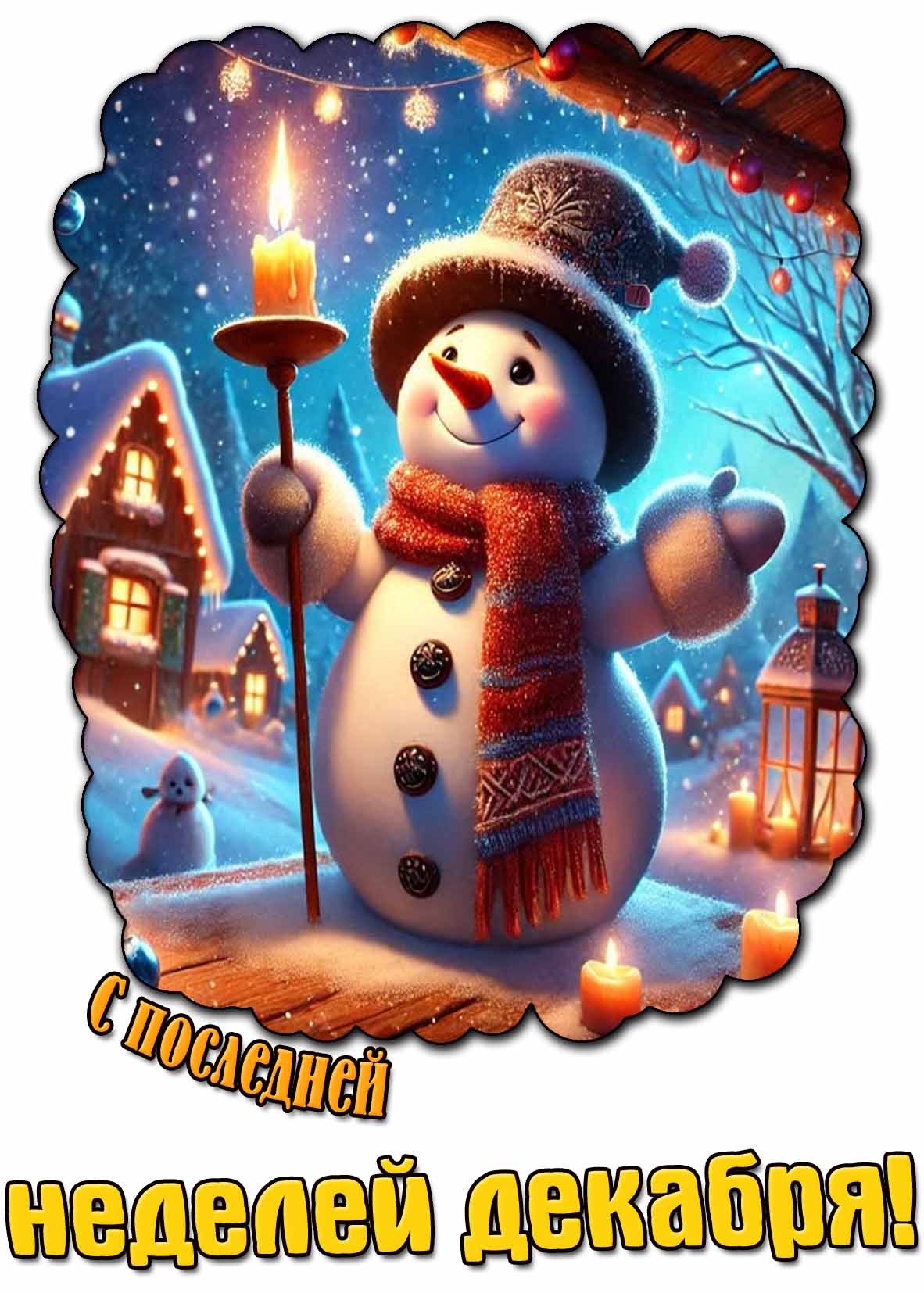 Прикольная открытка с последней неделей декабря