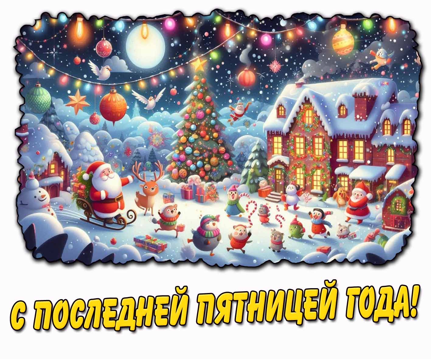 С последней пятницей года! - новогодняя детская картинка