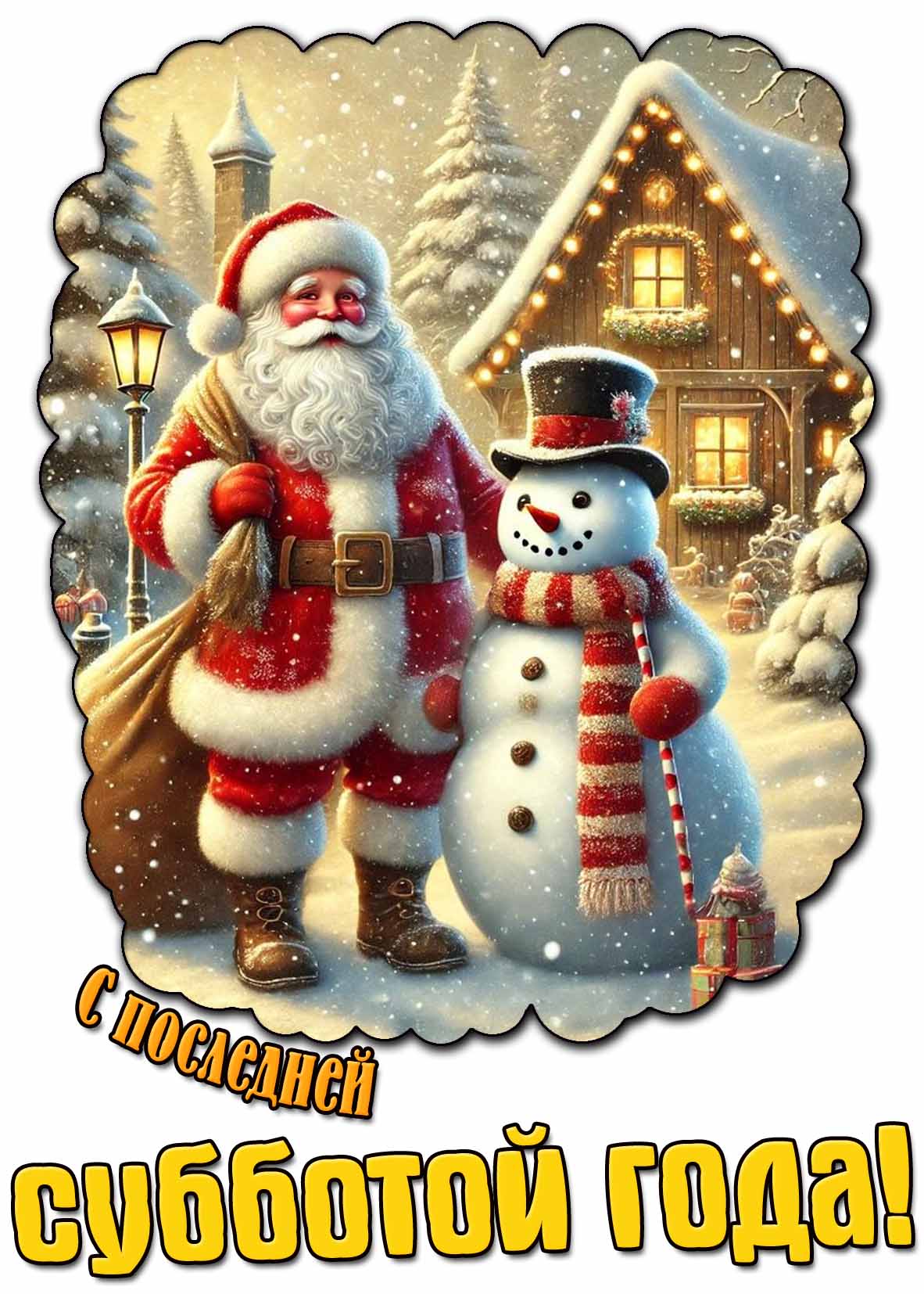 Открытка с последней субботой года