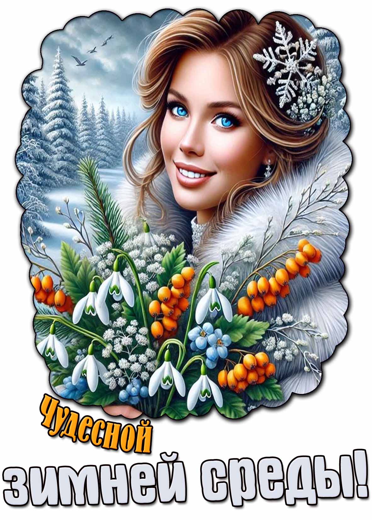 Картинка чудесной зимней среды