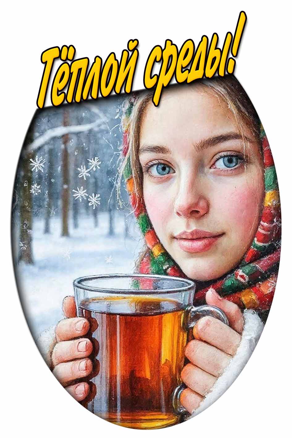 Тёплой среды! - зимняя картинка с чаем