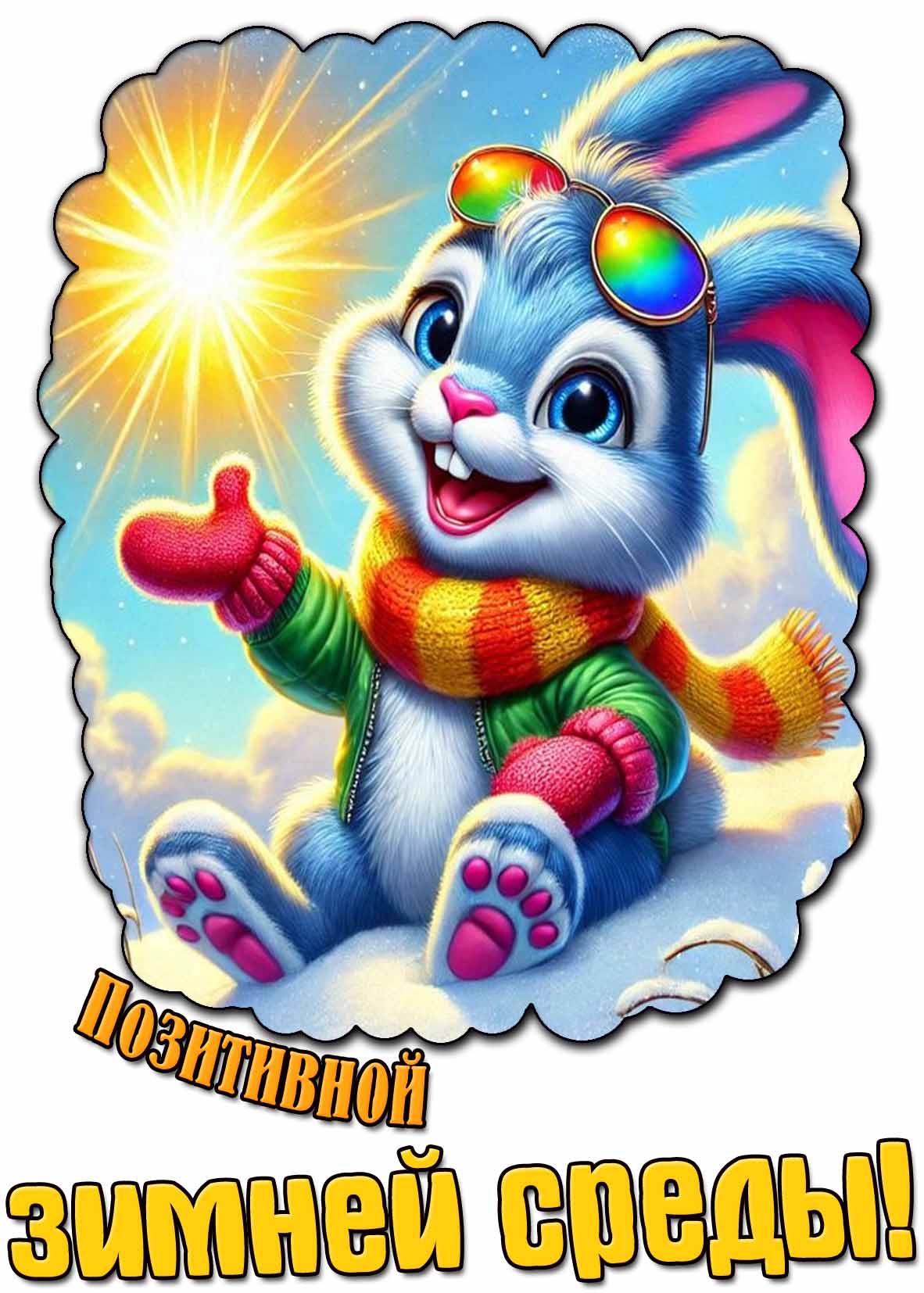 Мультяшная открытка позитивной зимней среды