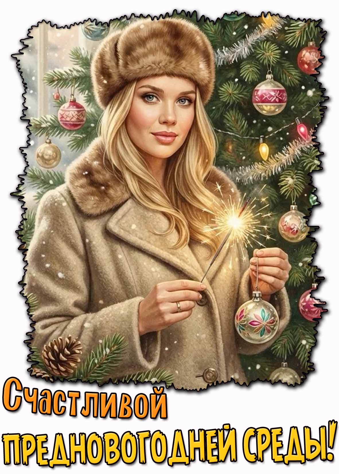 Советская картинка счастливой предновогодней среды