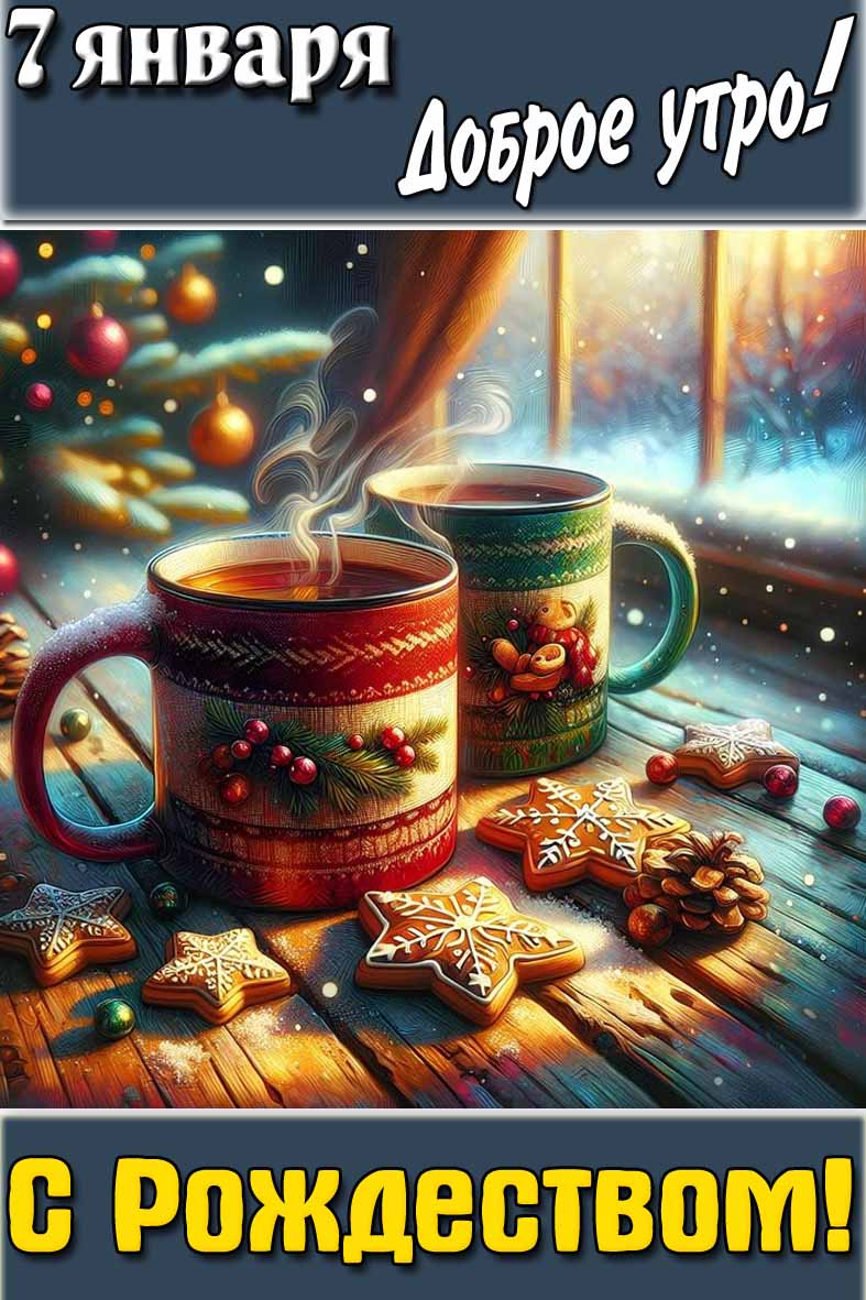 Картинка "7 января доброе утро! С Рождеством!"