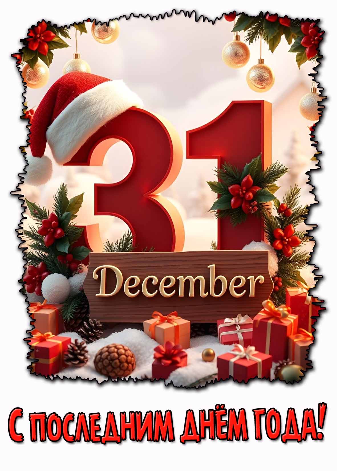 Картинка с последним днём года - 31 декабря