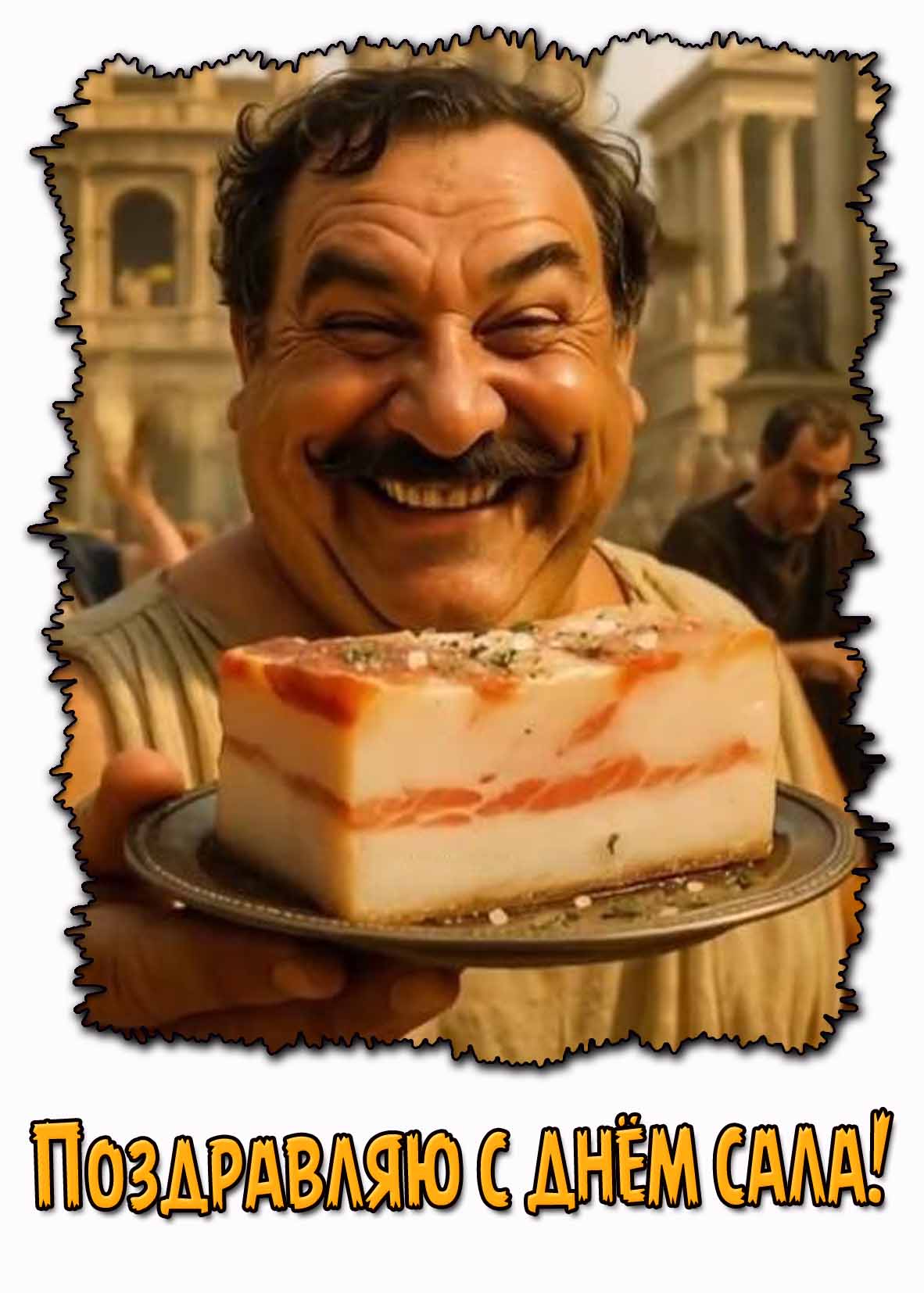 Поздравляю с днём сала! - прикольная открытка