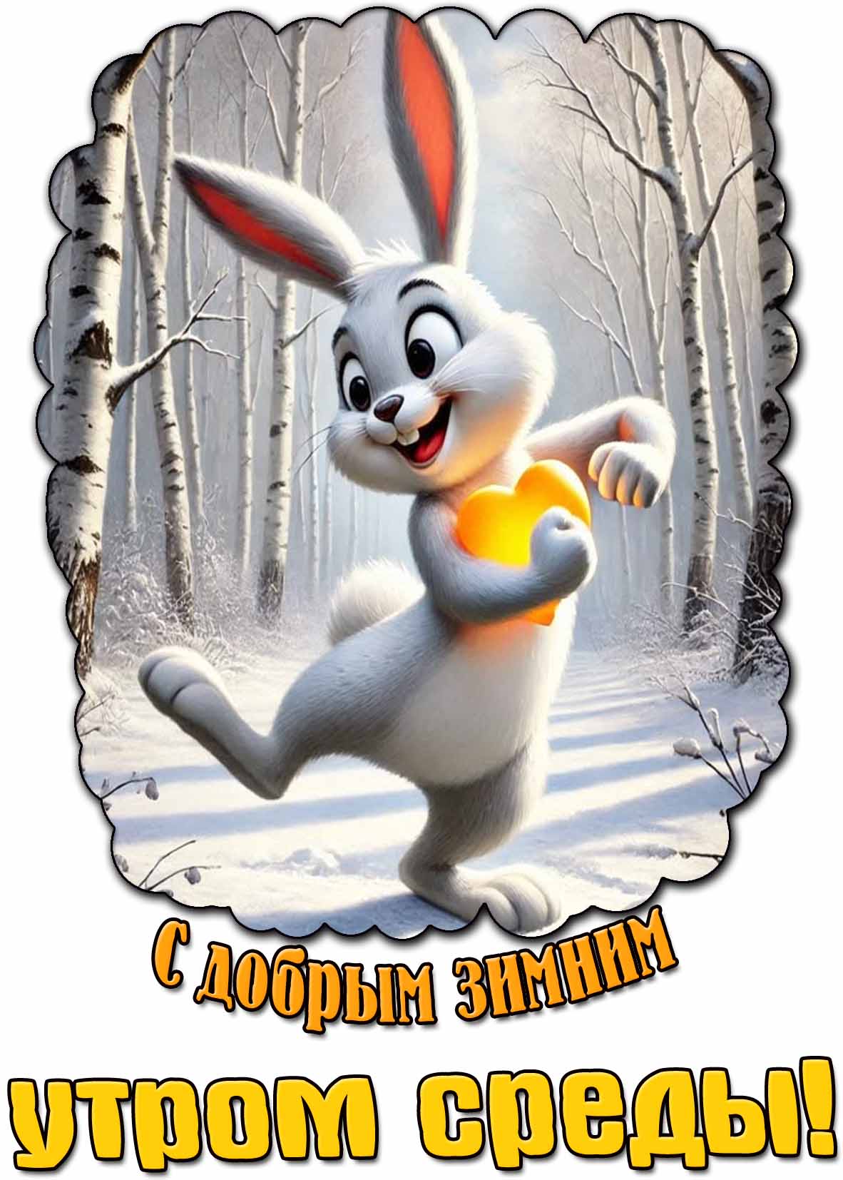 Прикольная картинка с добрым зимним утром среды