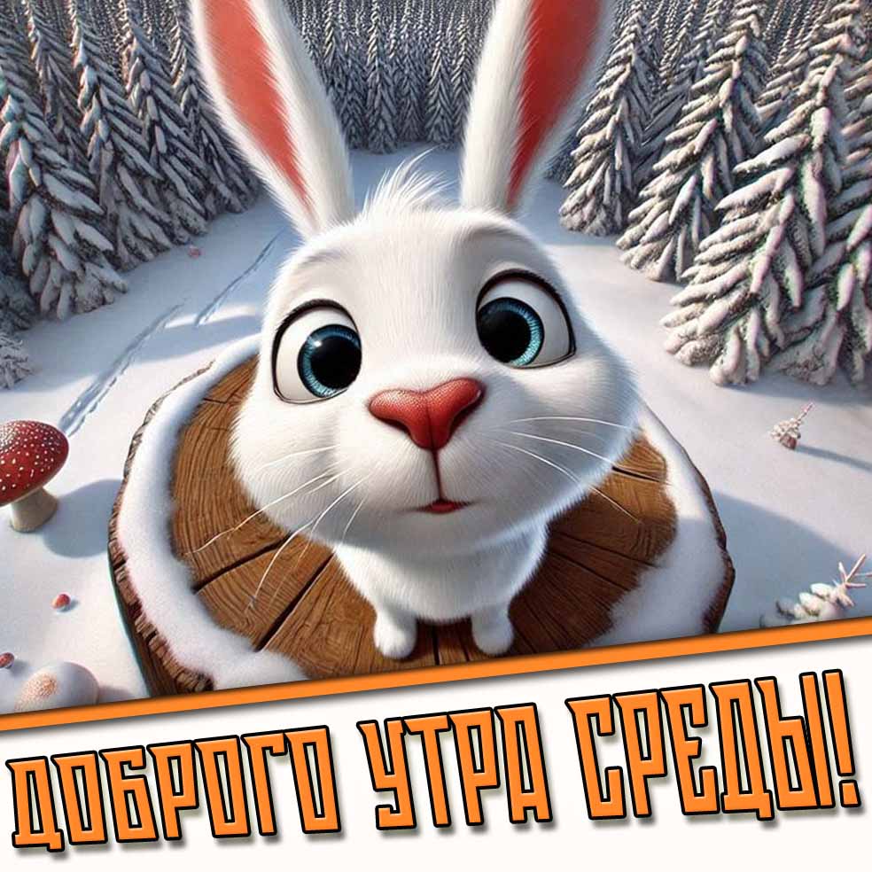 Доброго утра среды! - смешная зимняя картинка