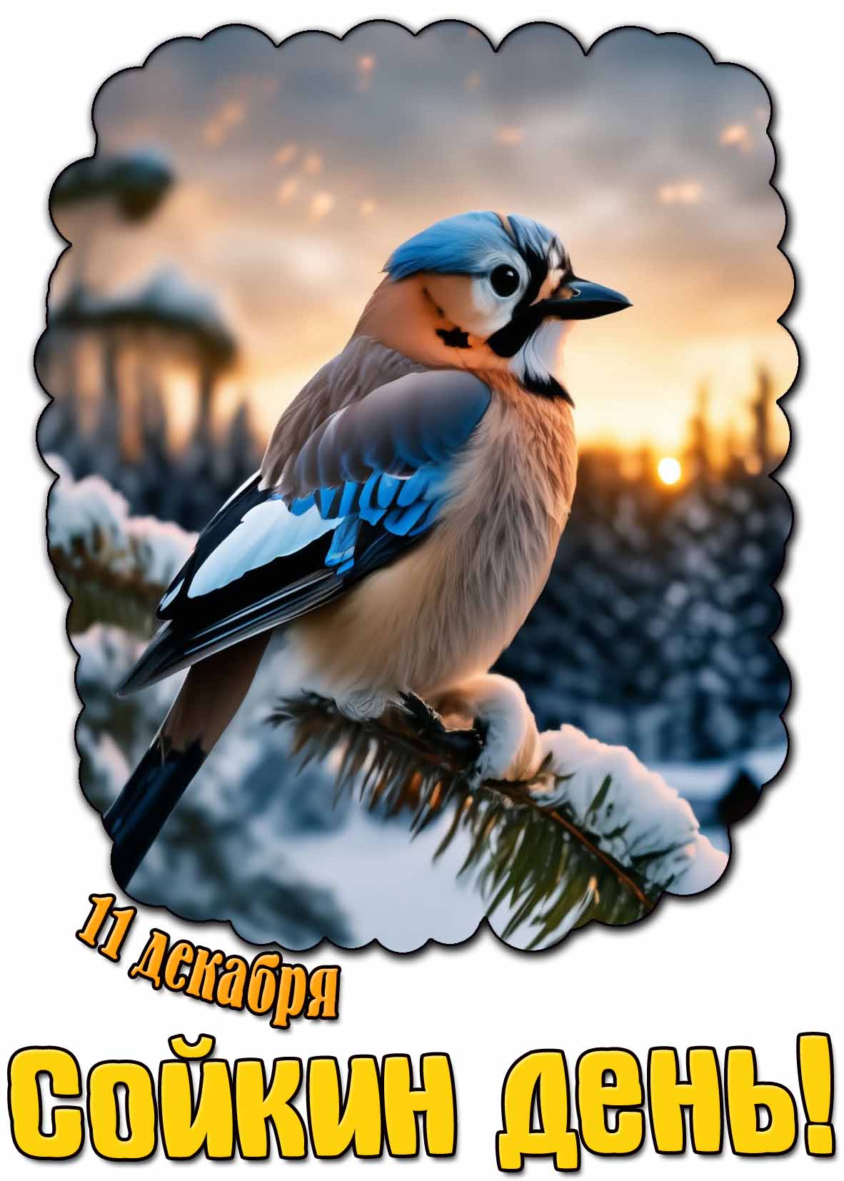 Красивая картинка на Сойкин день - 11 декабря