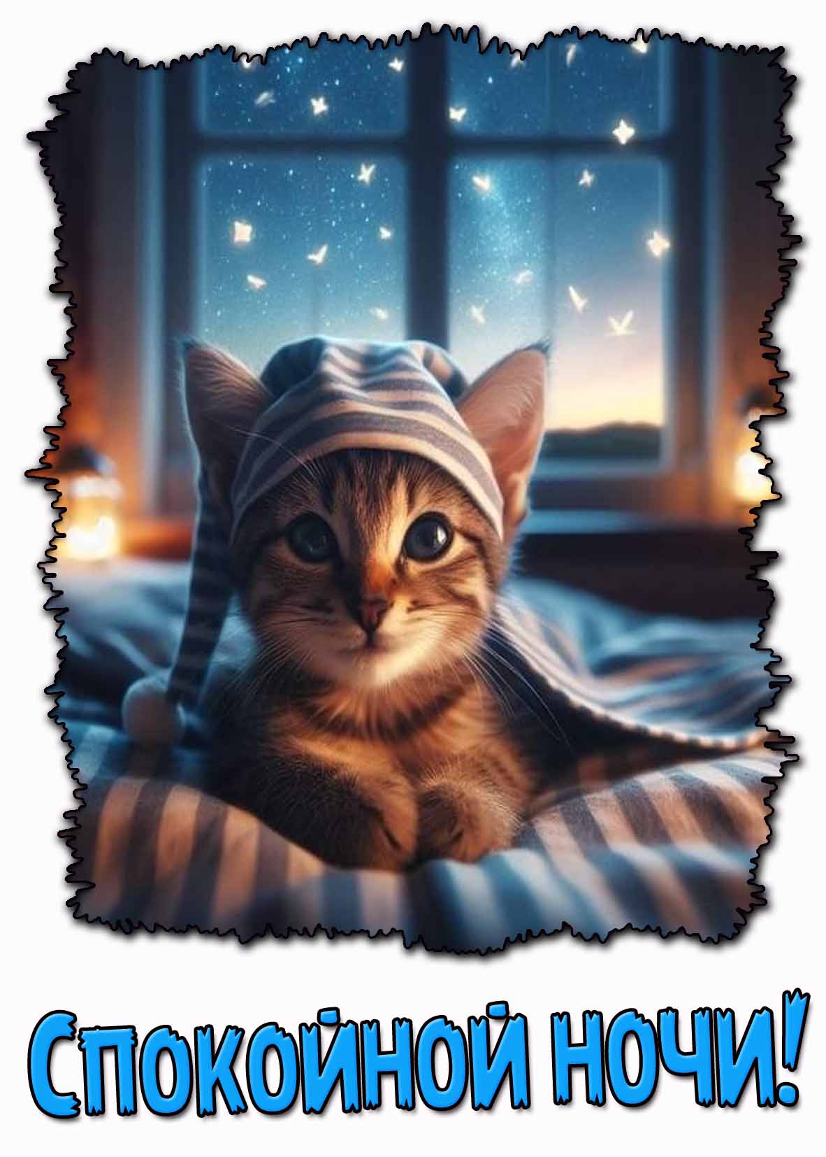 Прикольная открытка спокойной ночи
