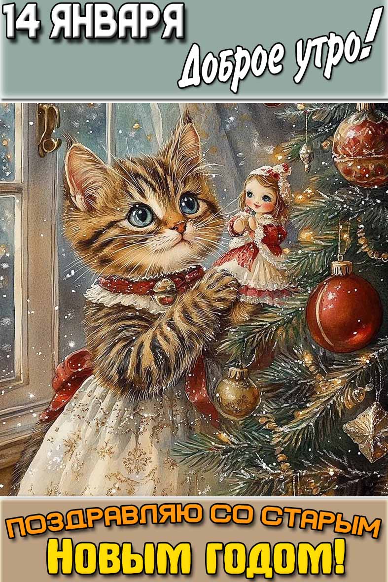 Картинка "14 января доброе утро! Поздравляю со Старым Новым годом!"